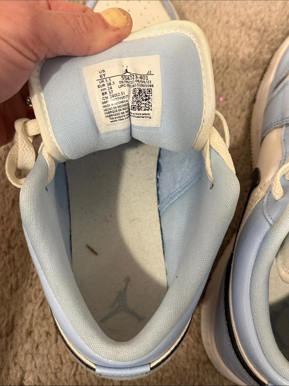 Air Jordan 1 Low GS 'Ice Blue' Kids